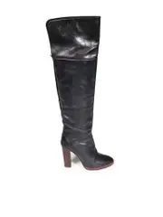 Black Leather Over-the-Knee Boots