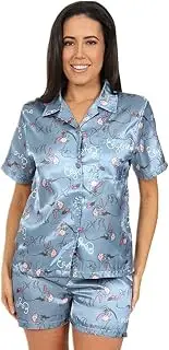 [Disney] Eeyore Ladies Short Satin Pyjama Set Two Piece Pyjamas for Women Silk Satin sizes 8-18