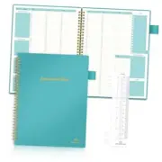 Weekly Appointment Book Planner Undated, Daily Hourly Schedule 7.8x10” Teal