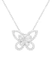 Suzy Levian Silver CZ Circle Pendant
