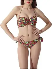 [Legou] Women's High Cut Push Up Halter Bikini