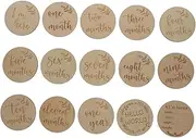 KAILIKETIY Newborn Monthly Photo Props Wooden Growth Cards for Milestone Memories