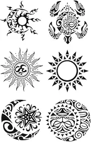 Semi-Permanent Tattoo,Sun Turtle Flame Pattern Moon,Flame Tattoos,Real Tattoo Look,Water-Resistant,Resilience,Lasts 1-2 Weeks,18 x 11 cm