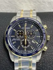 Citizen Men's Eco-Drive Sport Luxury Two Tone SS Chronograph Bracelet Watch