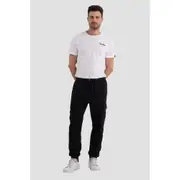 Replay Mens Casual Pants Cargo Jogger Trousers w/ Drawstring Black