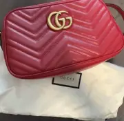 Gucci Red Chevron Quilted Crossbody Bag
