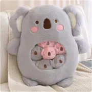 6Pcs Small Toys Inside Cute Cartoon Animals Plush Pillow Grey Koala