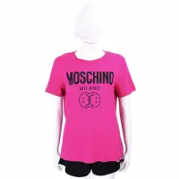 在飛比找Yahoo奇摩購物中心優惠-MOSCHINO Smiley 笑臉聯名字母桃紫色棉質TEE