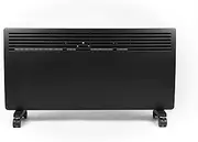 [Devola] Electric Panel Heater Low Energy Wall Radiator, Eco Warm Energy Efficient Convector, Free Standing or Floor Stand, Adjustable Thermostat with Programmable Timer, Lot 20, 1500W, DVM15B - Black