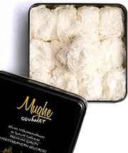 Mughe Gourmet Turkish Cotton Candy Pismaniye Sweet (12 Fluffs) - Special Halva Candy Metal Gift Box - Confectionery Pishmaniye - Traditional Floss Halvah - Perfect Gifts for Birthday, Christmas
