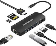 Simplecom CHT580 USB-C SuperSpeed 8-in-1 Multiport Hub Adapter HDMI 2.0 Docking Station