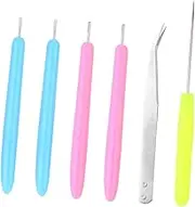 LOLIPPYY 6pcs Paper Quilling Tools Rolling Pens Tweezer Needle Durable for DIY Paper Craft Projects Easy to Use for Beginners Random Color