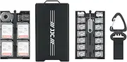 JJC Ultra Slim Metal Memory Card Case Holder Wallet Storage Organizer for 12 Micro MSD TF, 4 SD SDXC SDHC, 2 Nano SIM/NM Cards, with Carabiner, Micro SIM Adapter & Card Removal Tool -Black