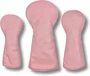 Detroit Golf Co. Vintage Golf Club Head Covers | 3 Pack Set | Premium Classic PU Leather | for Drivers, Fairway Woods, and Hybrids