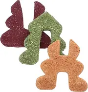 NUSITOU Bunny Toy for Guinea Pig Hamster Chinchilla Small Pet Molar Snack 3 Color Christmas Tree Shape