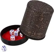 NAMOARLY 1 Set Dice Cup Dice Shaker Cup Dice with Cup Leatherette Dice Cup Professional Dice Cups Dice Cup with Dice Drinking Game Dice Poker Dice Shaker Dice Shakers Coffee Abs