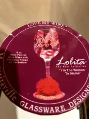 Lolita I'm the Woman to Blame Wine Glass New w/ B&T Retired Rare Margaritaville