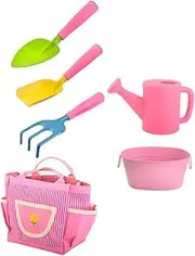 Toddmomy 1Set Garden Mini Tool for Outdoor Planting Kit with Shovel Rake Watering Can Fun Gardening Tools for Boys for Flower Vegetable Planting