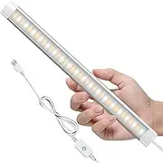 HHURYEE LED Under Cupboard Kitchen Lights,11 in 3 Color Temperature USB Plug-in Under Cabinet Lights, Touch Switch Under Cupboard Lights bar for Counter, Cupboard, Hallway（1 Pack）