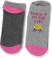 Hotsox Womens Made It To The Gym Socks, Grey, 1 Pair, Womens Shoe 4-10
