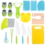 17Pcs Kids Play Kitchen Set Whisk Chopping Board Cookware Set Gifts for Kids