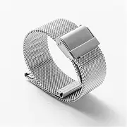 [Generic] Watch Strap Double Buckle Strap 12-22Mm Universal Stainless Steel Metal Watch Accessories /18Mm/Rose Gold