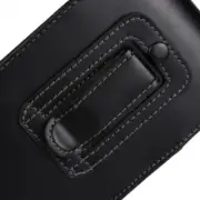 For iPhone 16 15 14 13 12 Pro Plus Black Vertical Leather Belt Clip Case Holster