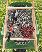 Large Soil Sifter, Dirt Sifter for Gardening, for Use in a Wheelbarrow, Compost Sifter, Garden Sieve for sifting Little Rocks/Top Soil/Leaves/Loam Soil/Sand/Gravel (17.8”×34.5” with Mesh Screen 1/2")