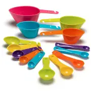 Ultimate Measuring CUPS & SPOONS SET (14-piece Set) MultiColor Durable Plastic