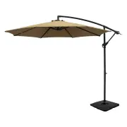 3m Umbrella w/Base Outdoor Cantilever Beach Garden Patio Parasol Beige
