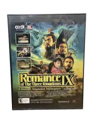 Romance Of The Three Kingdoms IX - Vintage Gaming Print Ad / Wall Art Framed
