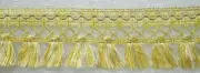 6 yards Lattice TASSEL SKIRT Fringe - YELLOW/CREAM - Upholstery Fabric Trim G7