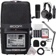 Zoom H2n ext 2-Input 4 Track Stereo Recorder + Podcast Accessory Bundle