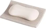 IMEEA Soap Dish Soap Holder Resin Soap Tray Self Draining Soap Dish for Bar Bathroom Shower Tub Kitchen Sink (Beige)