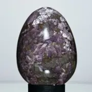 62mm Lepidolite purple iridescent crystal egg from Kola peninsula, Russia