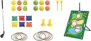 Aymzbd Kids Golf Club Set Fine Motor Skills Fun Practice Mat Chipping Game Toddler Golf Set for 3 4 5 Years Old Backyard Beach