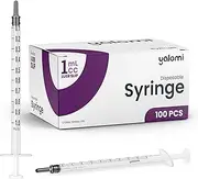 1mL Luer Slip Syringe | Sterile & Individually Wrapped | For Professional, Industrial & Personal Use | 100 Pack | Yalomi