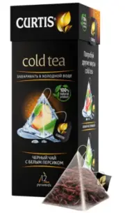 CURTIS COLD BLACK TEA WHITE PEACH 12Pyramid Russia RF NO GMO Чай чёрный листовой