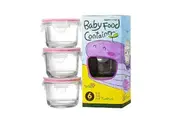 GLASSLOCK 3 PIECE BABY FOOD CONTAINER SET WITH LIDS - ROUND