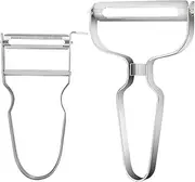 Pack of 2 Peelers, Asparagus Peelers Made of Stainless Steel Potato Peeler Double Edged with Pendulum Blade Extra Sharp Vegetable Peeler Kitchen Accessories for Cucumbers Carrots Pear Potatoes Apples