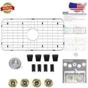 Sleek Sink Protector Rack for Kitchen - 25.1" x 12.87" with Removable Strainer