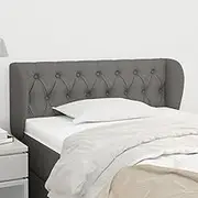 Bed Headboard, Beds Head Frame with Ears Dark Grey 103 cm Fabric