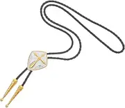 [GALPADA] Cross Tie Necklace Cowboy Bolo Tie Cowboy Necktie Pendant Antiqued Cross Necktie Western Costume Accessories Zinc Alloy