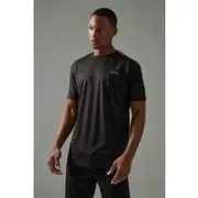 Mens Black Man Active Grid Regular Fit Performance T-shirt