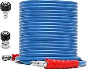 EAWONGEE Non Marking 3/8" Pressure Washer Hose 100FT, Steel Wire Braided Kink Resistant Power Washer Replacement Hose with 3/8 Inch M22 14mm Swivel Quick Connect Kit, 5000PSI for Hot and Cold Water