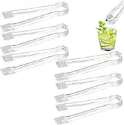 6 Pieces Buffet Serving Tong - Clear Kitchen Tongs - Mini Serving UtensilTongs | for Food ICES Salad Buffet BarbecueCookiess (Transparent)