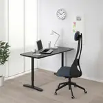 北歐IKEA宜家BEKANT書桌工作桌辦公桌電腦桌/黑色/60X140/高度可調/二手八成新/原$5490特$2990