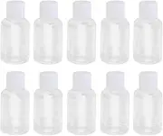 Lurrose 10Pcs 50ml Empty plastic sample bottle container jar pot with flip lid for emollient water shower emulsion