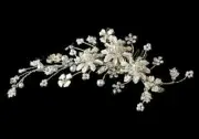Bridal Hair Comb Sparkling Silver Crystal Bridal Comb with Pearls