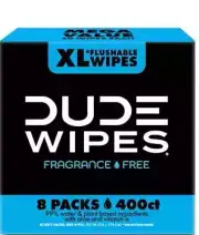 DUDE WIPES XL Flushable Wipes, Fragrance Free, 8 ct., 400 Wipes - FREE SHIPPING